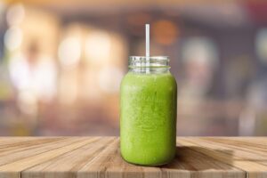Green Smoothie in Mason Jar